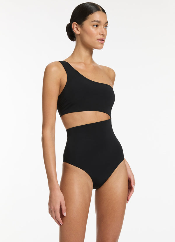 Seafolly Jetset One Shoulder One Piece - Black