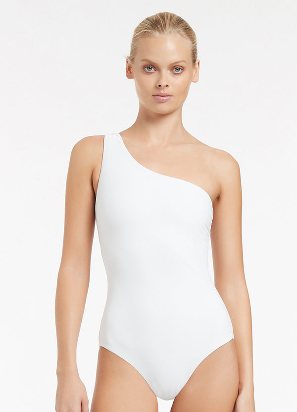 Seafolly Jetset One Shoulder One Piece - White