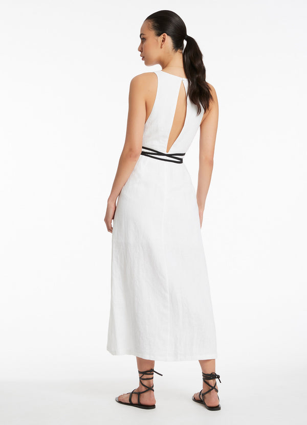 Seafolly Jetset Plunge Belt Dress - White