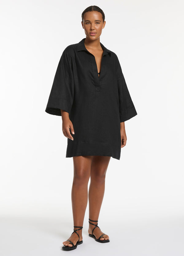 Seafolly Jetset Pullover Kaftan - Black