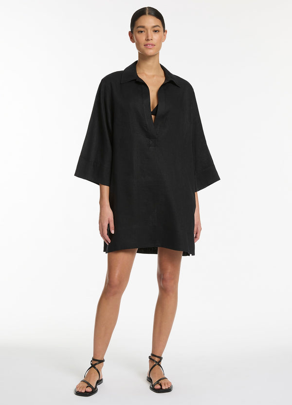seafolly Jetset Pullover Kaftan - Black