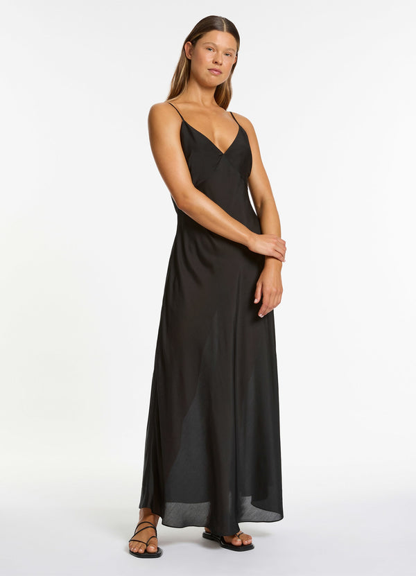 Seafolly Jetset Slip Maxi Dress - Black