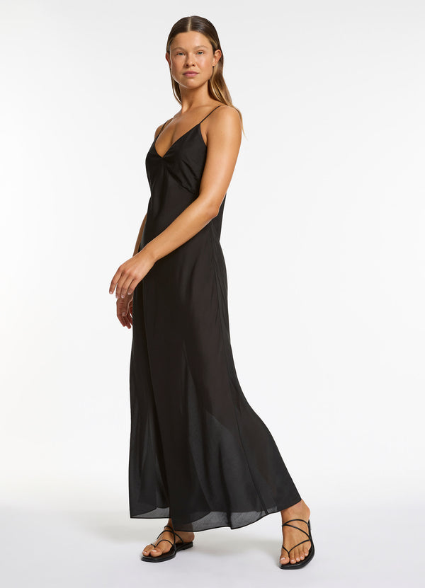Seafolly Jetset Slip Maxi Dress - Black