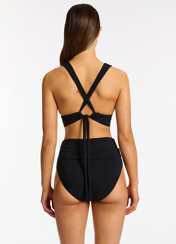 Seafolly Jetset Soft Triangle Bikini Top - Black