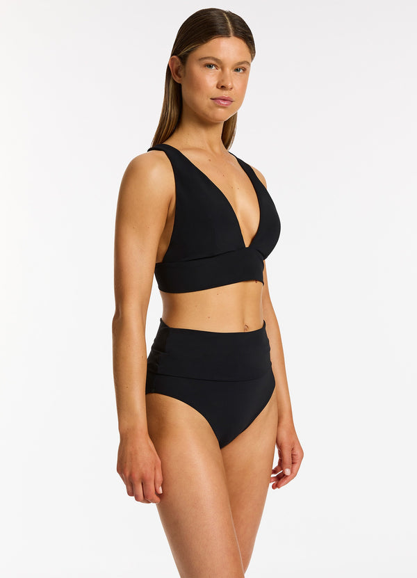 Seafolly Jetset Soft Triangle Bikini Top - Black