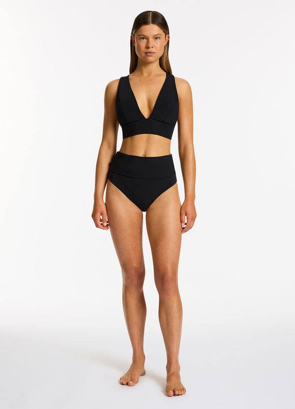 Seafolly Jetset Soft Triangle Bikini Top - Black