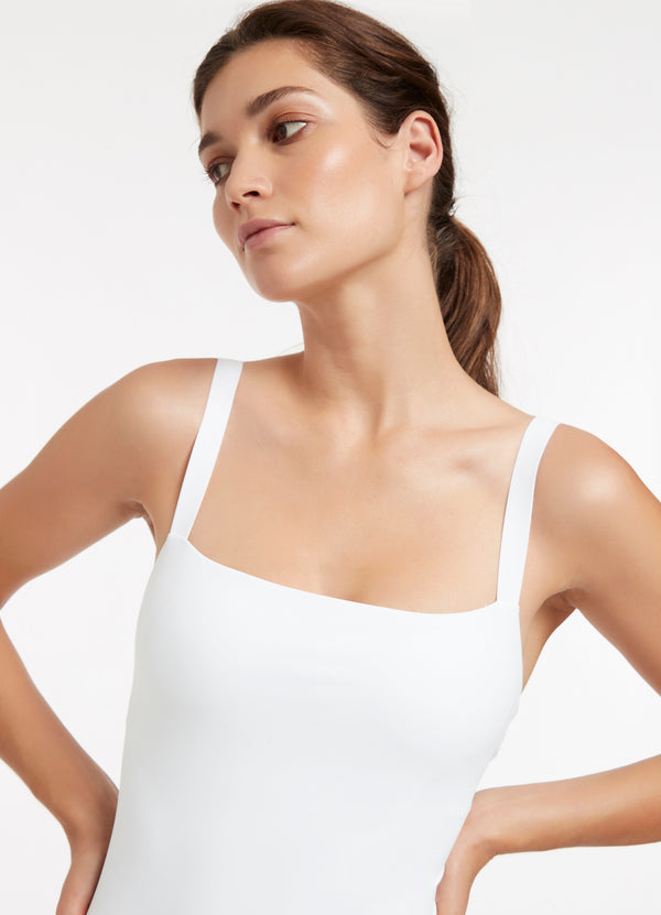 seafolly Jetset Square Neck Tank One Piece - White