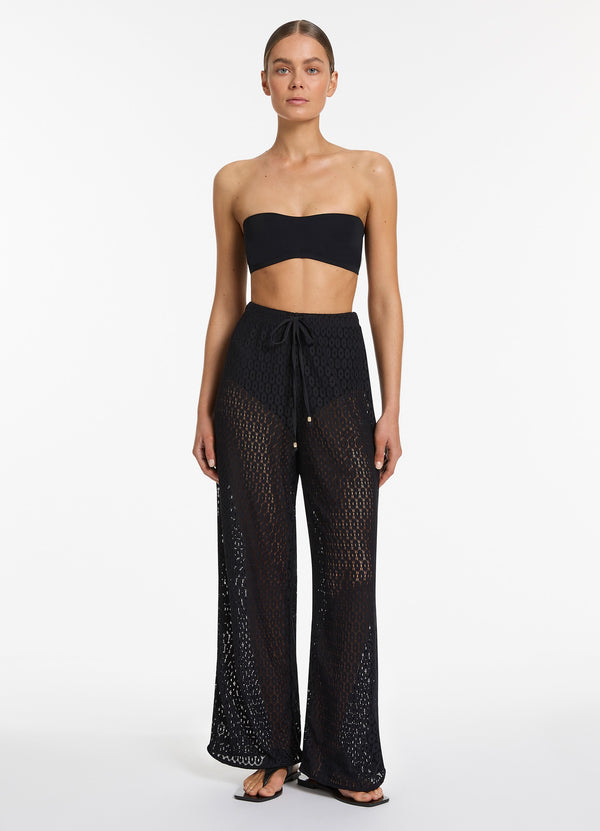 Seafolly Jetset Stretch Lace Pant - Black