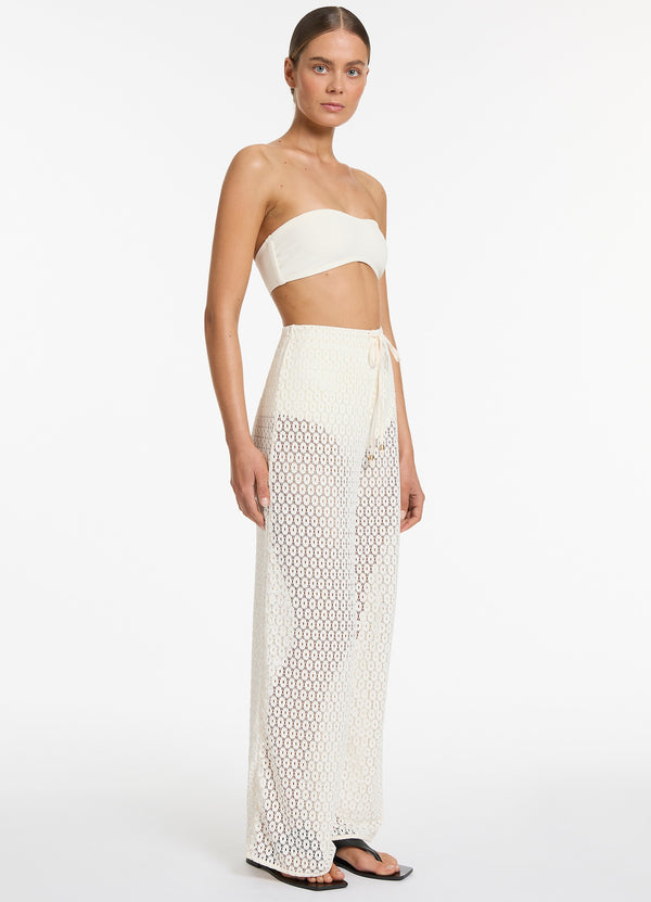 Seafolly Jetset Stretch Lace Pant - Cream