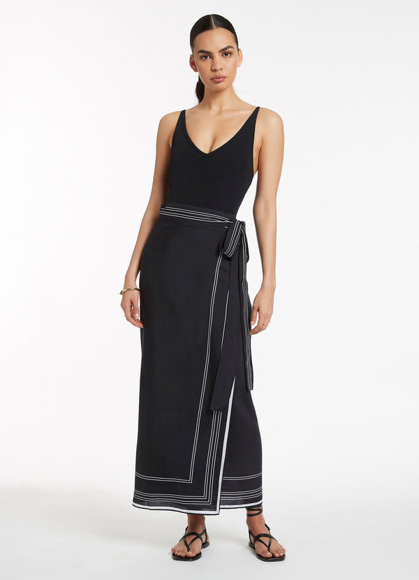 Seafolly Jetset Tie Sarong - Black