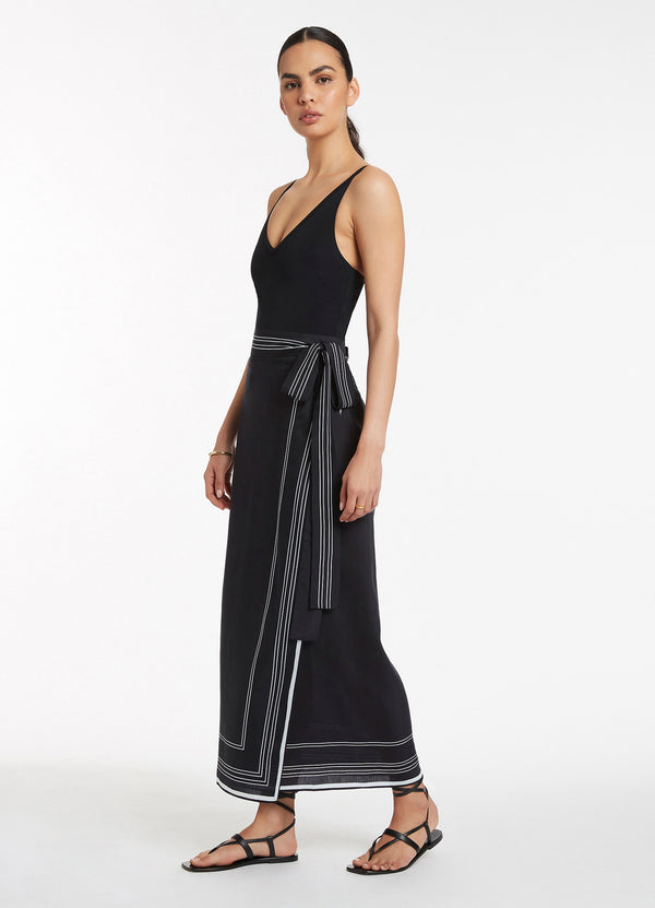 Seafolly Jetset Tie Sarong - Black