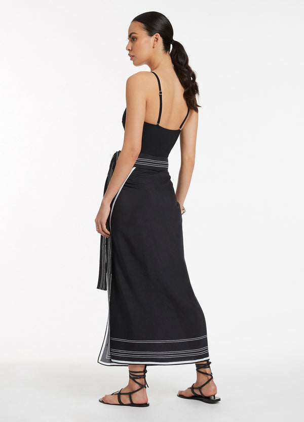 Seafolly Jetset Tie Sarong - Black