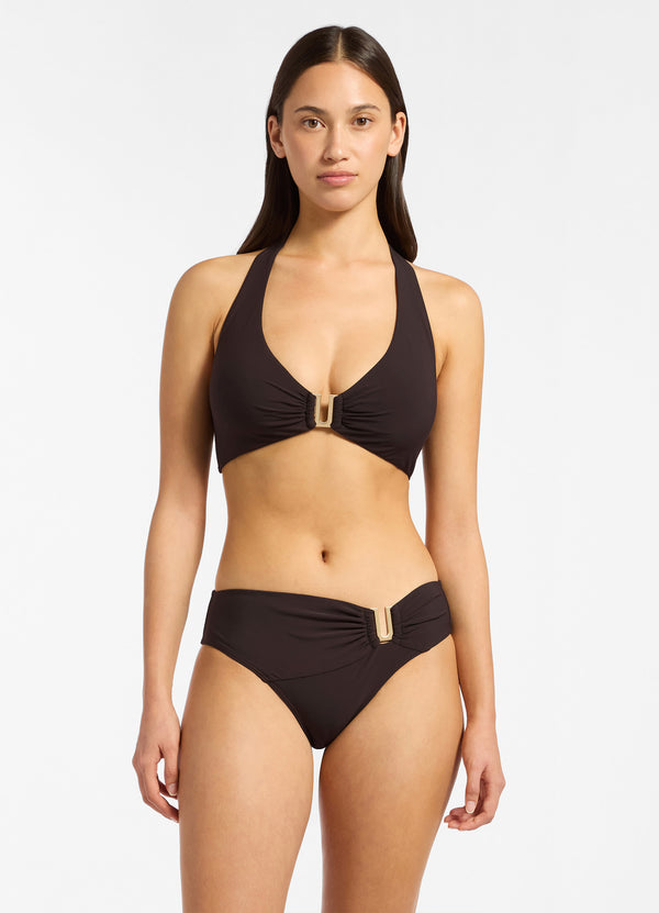 Seafolly Jetset U Trim Mid Pant - Chocolate