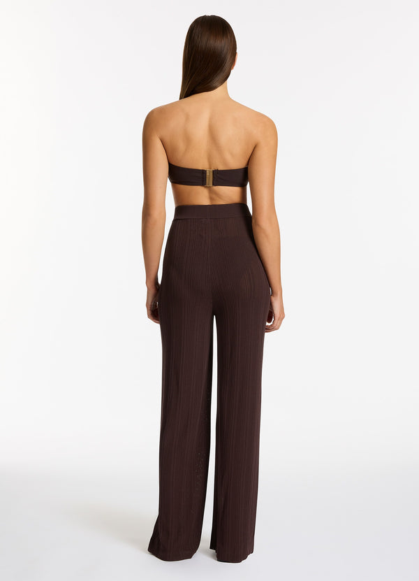 Seafolly Jetset Wide Leg Pant - Chocolate