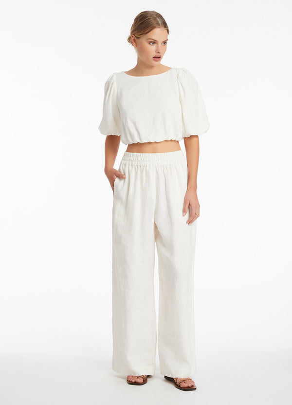 seafolly Jetset Wide Leg Pants - Cream