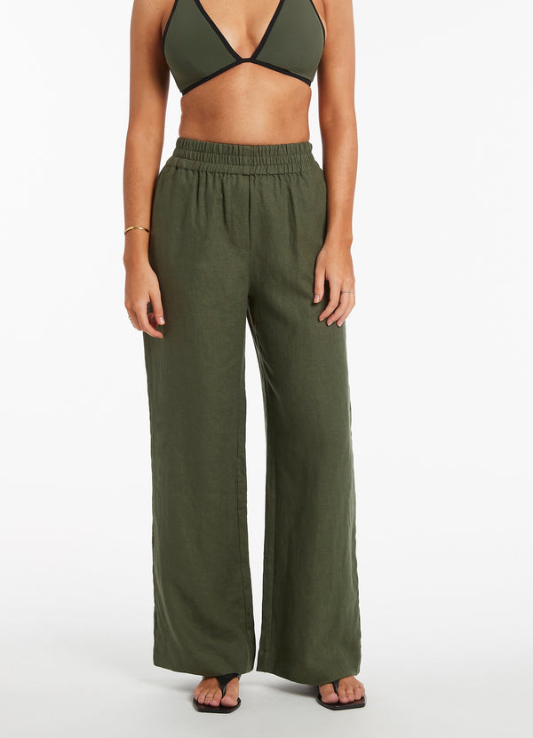 Seafolly Jetset Wide Leg Pants - Olive