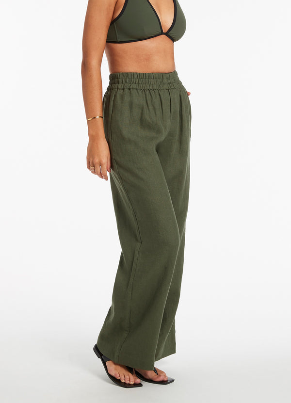 Seafolly Jetset Wide Leg Pants - Olive