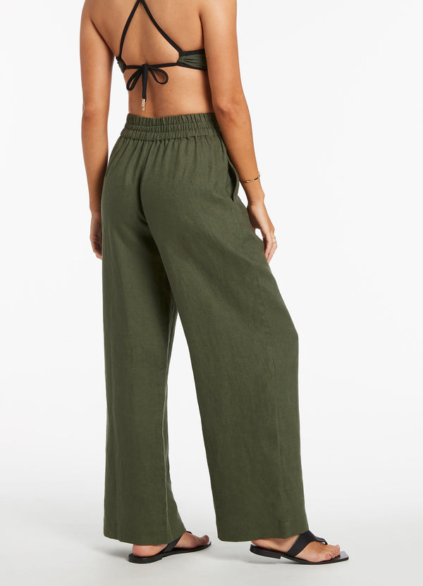 Seafolly Jetset Wide Leg Pants - Olive