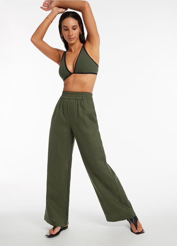 seafolly Jetset Wide Leg Pants - Olive