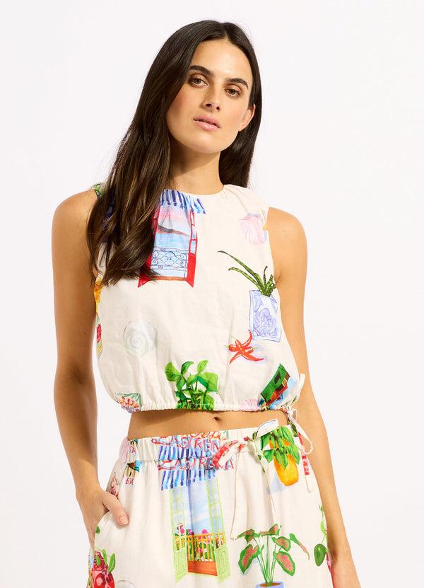 Seafolly La Boca Drawcord Waist Top