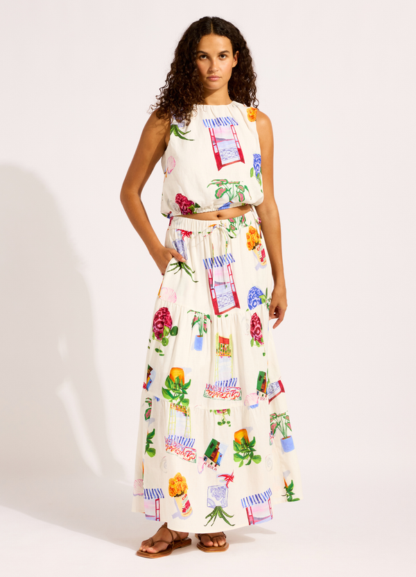 seafolly La Boca Tiered Maxi Skirt
