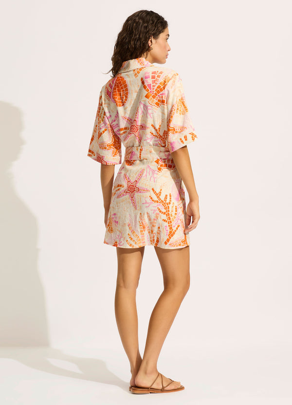Seafolly La Mer Mini Shirt Dress - White