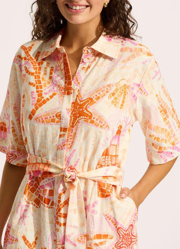 Seafolly La Mer Mini Shirt Dress - White