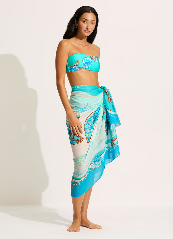 Seafolly La Mer Sarong - Aquatic Blue