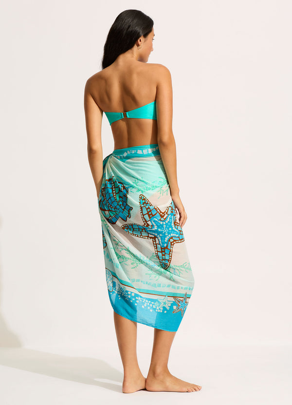 Seafolly La Mer Sarong - Aquatic Blue