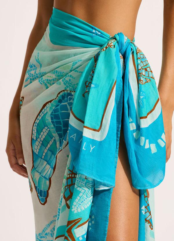 Seafolly La Mer Sarong - Aquatic Blue