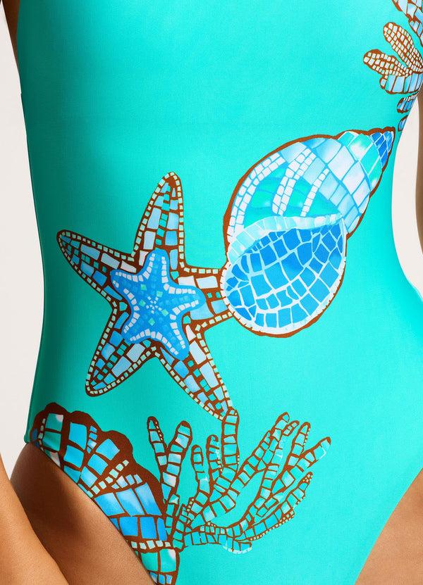 Seafolly La Mer Scoop Neck One Piece - Aquatic Blue