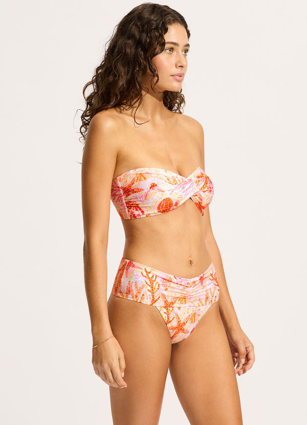 Seafolly La Mer Twist Bandeau Bikini Top - White