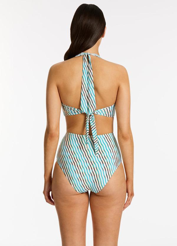 Seafolly Lotus High Waist Bikini Bottom - Teal
