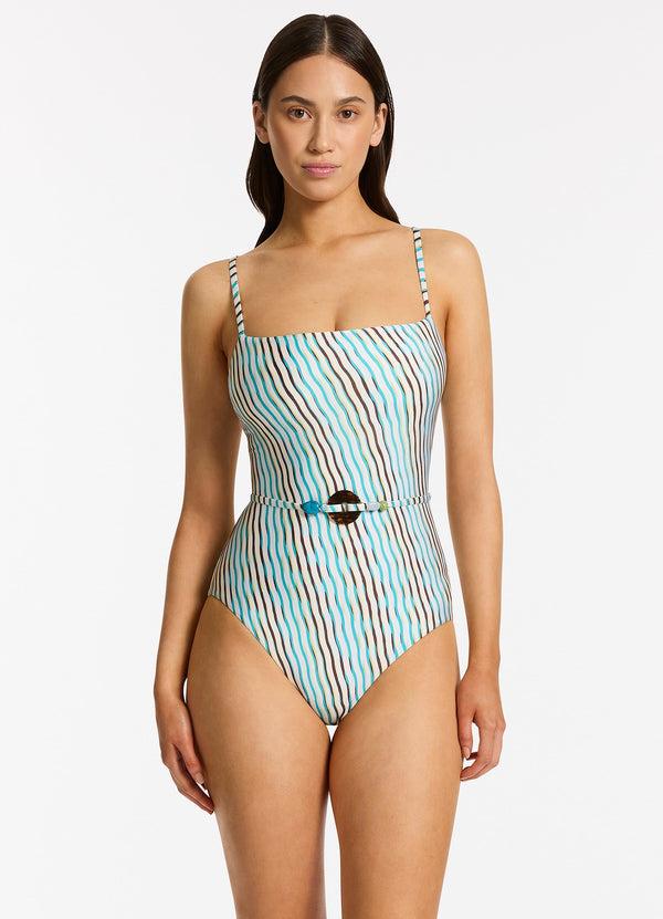 Seafolly Lotus Minimal Tank One Piece - Teal