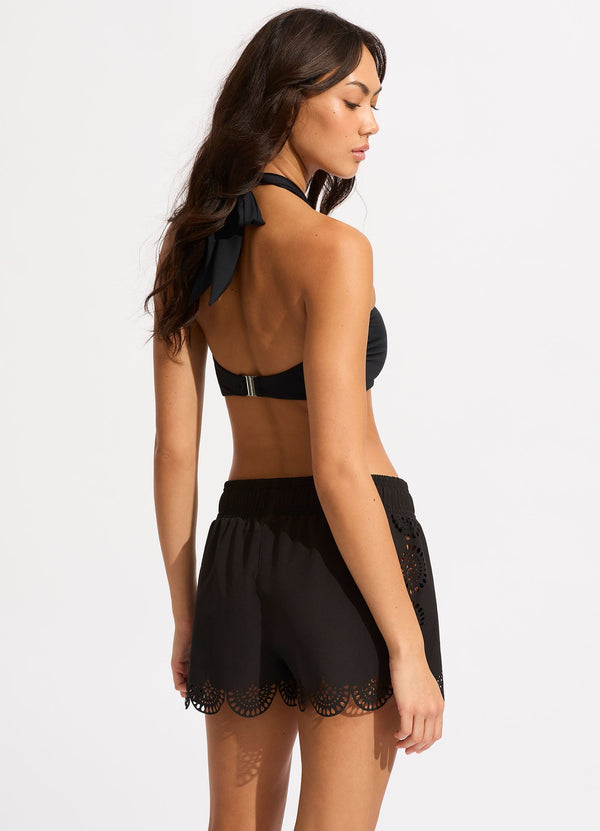 Seafolly Lulu Scalloped Boardshort - Black