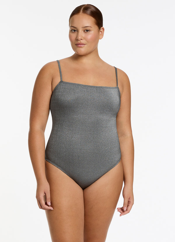 Seafolly Lumen Minimal Tank One Piece - Silver