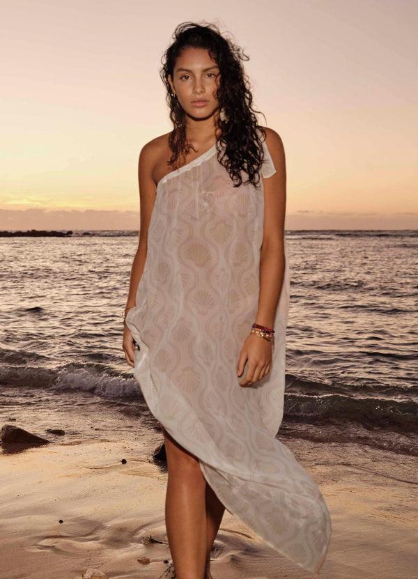 seafolly Luna One Shoulder Maxi Kaftan