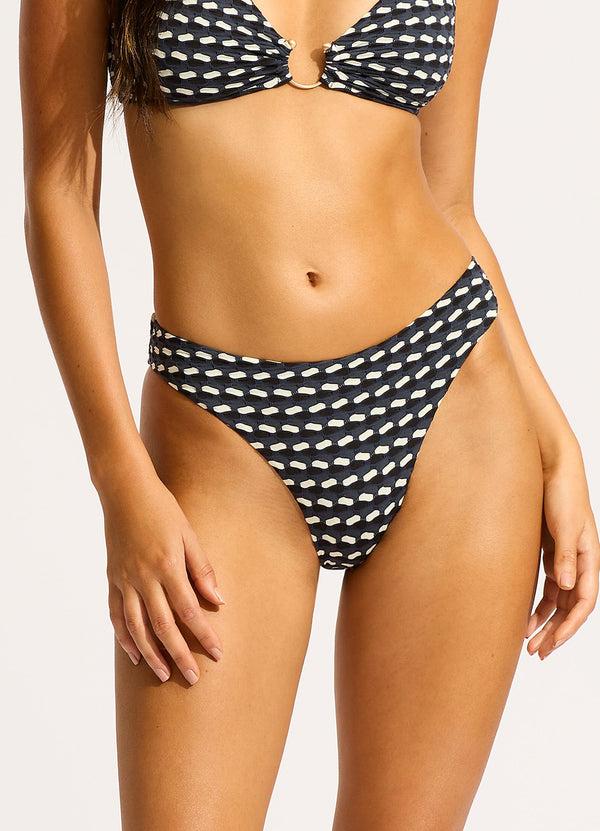 Seafolly Mala High Leg Bikini Bottom - Black