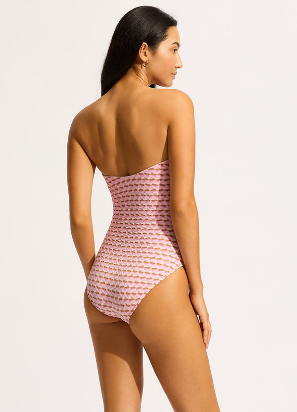 Seafolly Mala Ring Front Bandeau One Piece - Blossom