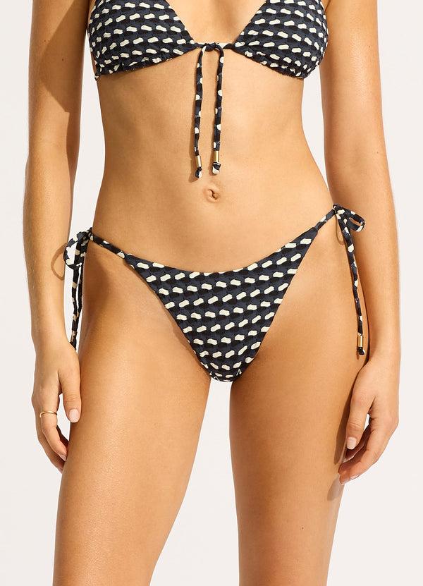 Seafolly Mala Tie Side Rio Bikini Bottom - Black