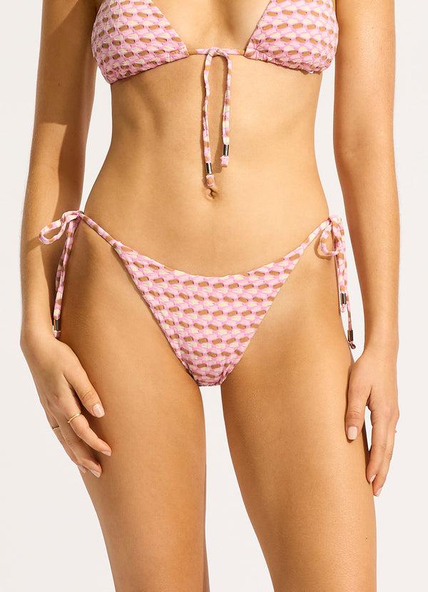 Seafolly Mala Tie Side Rio Bikini Bottom - Blossom