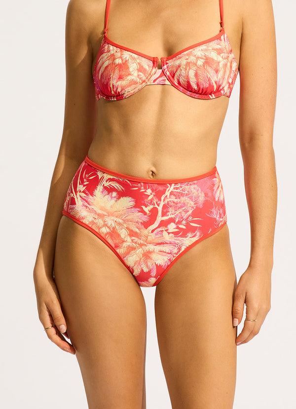 Seafolly Marbella High Waisted Bikini Bottom - Flame