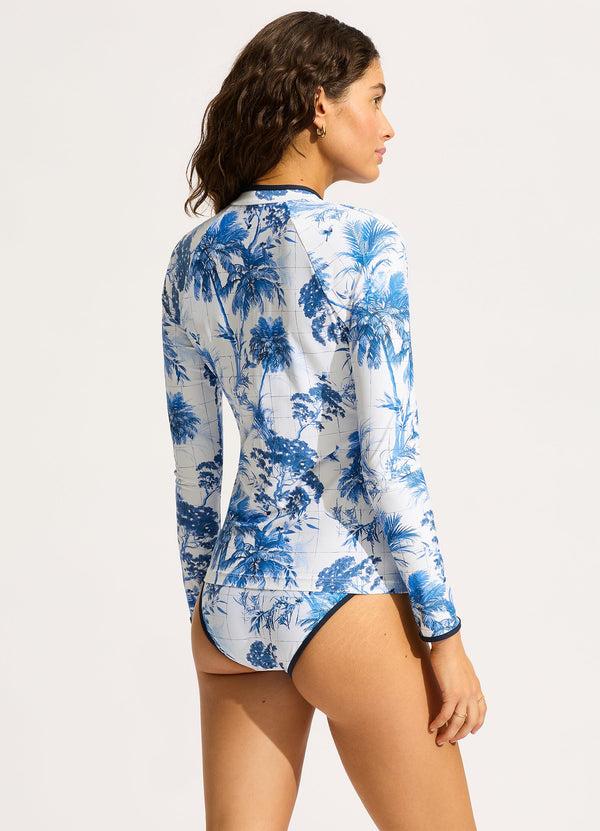 Seafolly Marbella Long Sleeve Rashvest - White