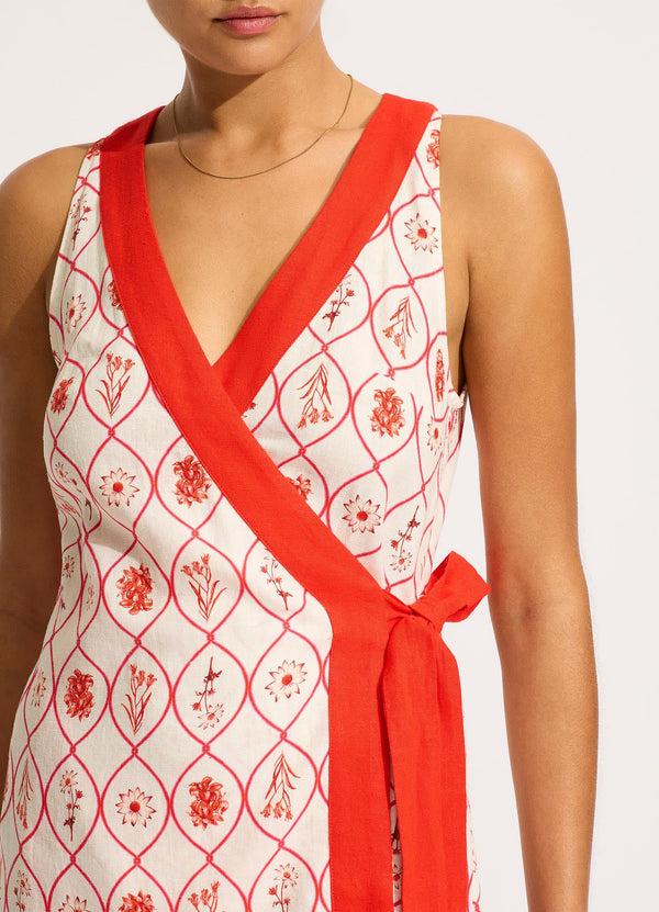 Seafolly Marbella Mini Wrap Dress - Flame