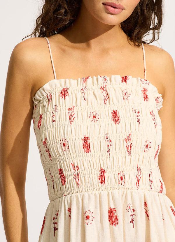 Seafolly Marbella Shirred Maxi Dress - Flame