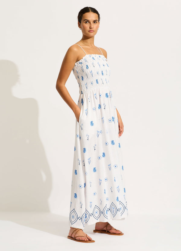 Seafolly Marbella Shirred Maxi Dress - White