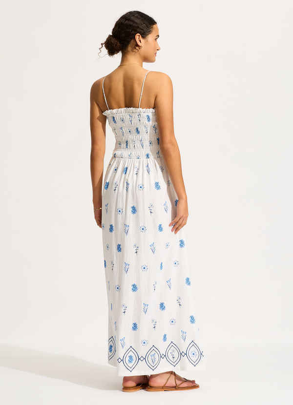 Seafolly Marbella Shirred Maxi Dress - White