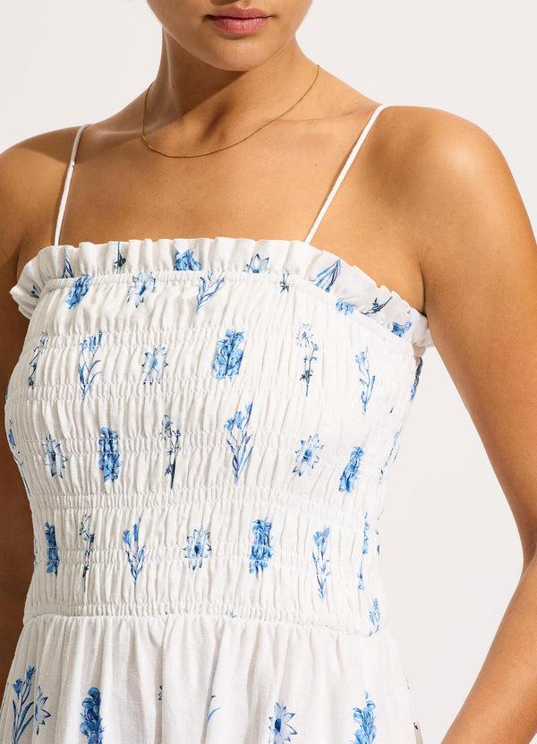 Seafolly Marbella Shirred Maxi Dress - White