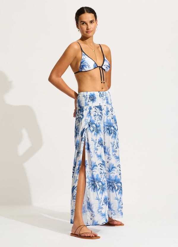 Seafolly Marbella Shirred Waist Wrap Pant - White