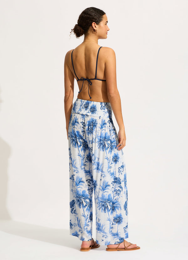 Seafolly Marbella Shirred Waist Wrap Pant - White